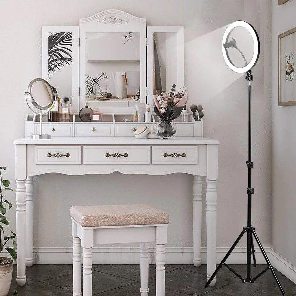 LAMPA PIERŚCIENIOWA LED SELFIE 80W STATYW 220 cm PILOT LAMPA PIERŚCIENIOWA LED SELFIE 80W STATYW 220 cm PILOT