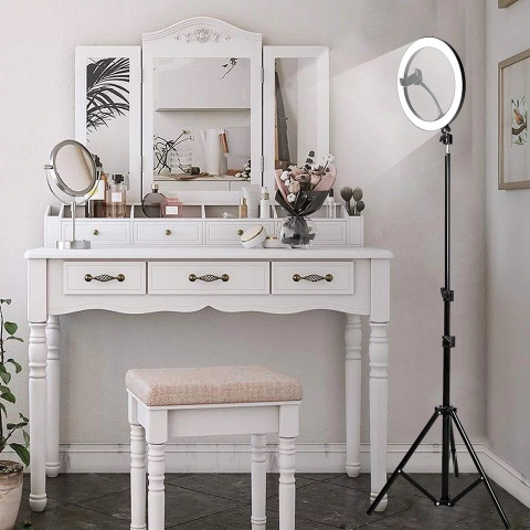 LAMPA PIERŚCIENIOWA LED SELFIE 120W STATYW 220 cm PILOT LAMPA PIERŚCIENIOWA LED SELFIE 120W STATYW 220 cm PILOT