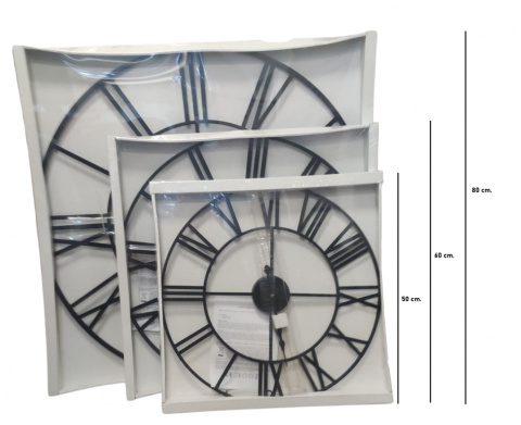 Zegar Ścienny 80 cm Duży do Salonu Nowoczesny LOFT Retro RZYMSKI 3D Czarny Zegar Ścienny 80 cm Duży do Salonu Nowoczesny LOFT Retro RZYMSKI 3D Czarny