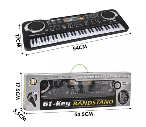 Keyboard dla Dzieci z Mikrofonem ASATO® Pianinko - 61 Klawiszy - Funkcja Nagrywania - 16 Tonacji