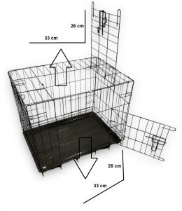 Kojec dla Psa Klatka Metalowa Duża Składana Kot Królik Legowisko Kennelowa XXL 60x42x50 cm
