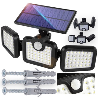 Lampa Solarna 3w1 z Czujnikiem Ruchu Zewnętrzna Zmierzchu LED 74W