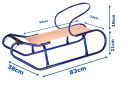 Sanki z oparciem dla dziecka drewniane metalowe XL