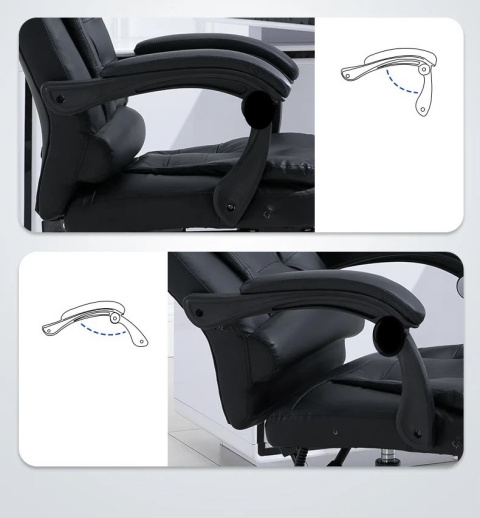 Fotel Biurowy Obrotowy ASATO® - Ergonomiczny z Podnóżkiem - Eko Skóra - Funkcja Leżanki 150° Fotel Biurowy Obrotowy ASATO® - Ergonomiczny z Podnóżkiem - Eko Skóra - Funkcja Leżanki 150°