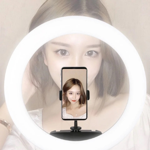 Lampa Pierścieniowa LED 240W 45cm Duża ze Statywem 220cm do Telefonu Makijaż YouTube