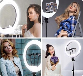 Lampa Pierścieniowa LED 240W 45cm Duża ze Statywem 220cm do Telefonu Makijaż YouTube