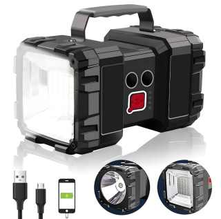Latarka Szperacz ASATO® - Akumulatorowa Policyjna 1200LM 800m - 7 Trybów + Powerbank 10000mAh LED Mocna