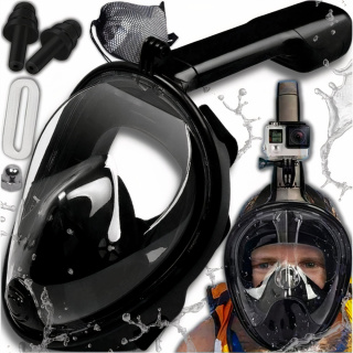 Maska do Nurkowania Pełnotwarzowa dla Dzieci ASATO® - System AntiFog i DryTop - 180° Widoczność Czarna