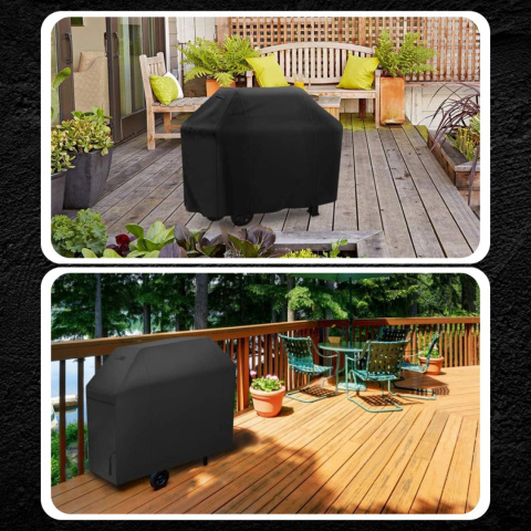 Grill Pokrowiec na Grill Ogrodowy Wodoodporny Mocny Osłona Duży 145x61x117 cm
