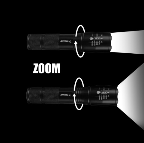 Latarka Taktyczna 2w1 LED + UV Survivalowa Zoom Wojskowa Akumulatorowa z Ładowarką