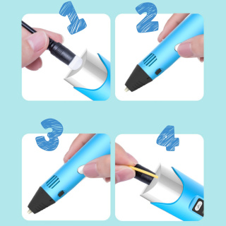 Długopis 3D dla Dzieci + Wkłady Filament 9 metrów Zestaw do Zabawy Drukarka Pen 5.0 Asato