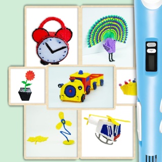 Długopis 3D dla Dzieci + Wkłady Filament 9 metrów Zestaw do Zabawy Drukarka Pen 5.0 Asato