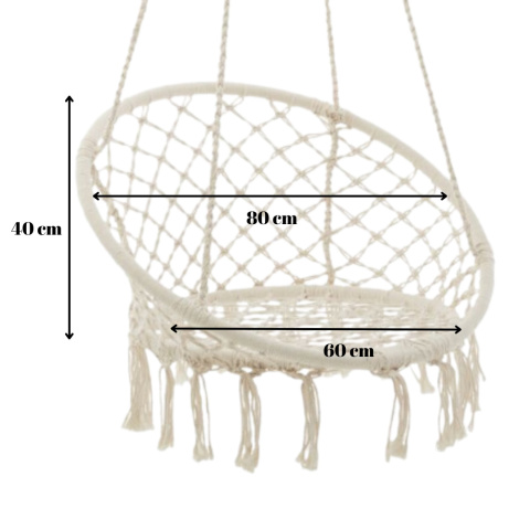 Fotel Bocianie Gniazdo Wiszący + Zestaw do Montażu Boho Bujany Ogrodowy Fotel Bocianie Gniazdo Wiszący + Zestaw do Montażu Boho Bujany Ogrodowy