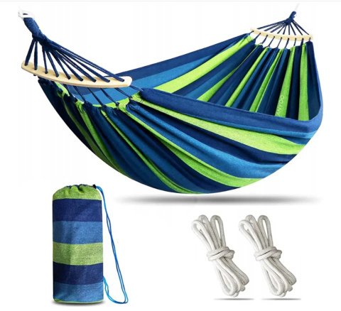 Hamak Ogrodowy 2-osobowy XXL 260x150 Turystyczny z Drążkiem Huśtawka Fotel Duży i Mocny Wiszący Hamak Ogrodowy 2-osobowy XXL 260x150 Turystyczny z Drążkiem Huśtawka Fotel Duży i Mocny Wiszący