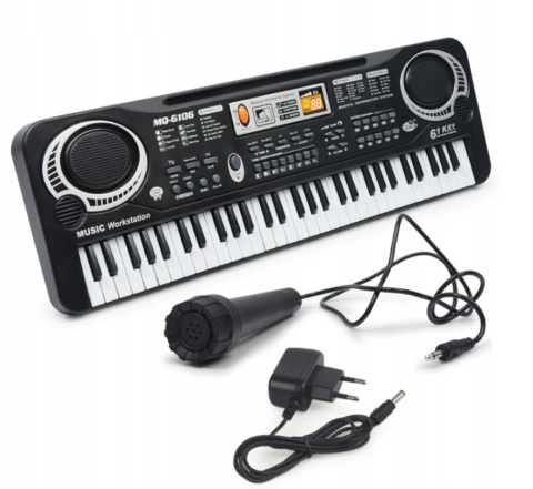Keyboard dla Dzieci z Mikrofonem ASATO® Pianinko - 61 Klawiszy - Funkcja Nagrywania - 16 Tonacji