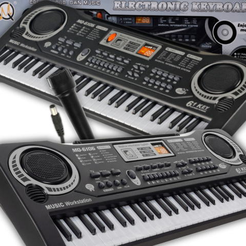 Keyboard dla Dzieci z Mikrofonem ASATO® Pianinko - 61 Klawiszy - Funkcja Nagrywania - 16 Tonacji