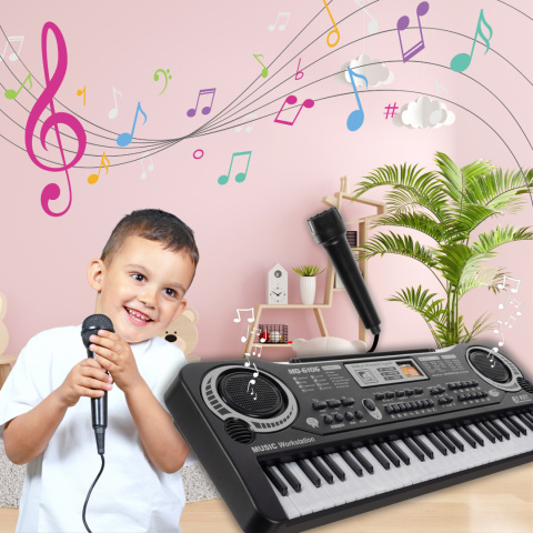 Keyboard dla Dzieci z Mikrofonem ASATO® Pianinko - 61 Klawiszy - Funkcja Nagrywania - 16 Tonacji
