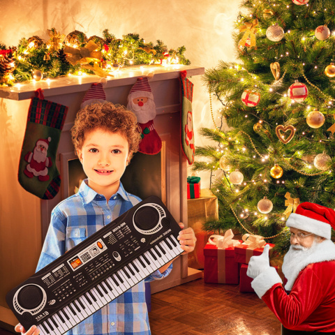 Keyboard dla Dzieci z Mikrofonem ASATO® Pianinko - 61 Klawiszy - Funkcja Nagrywania - 16 Tonacji