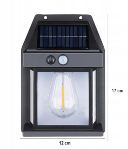 Lampa Kinkiet Solarna Zewnętrzna Elewacyjna LED plus Żarówka