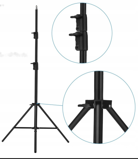 Lampa Pierścieniowa LED 240W 45cm Duża ze Statywem 220cm do Telefonu Makijaż YouTube