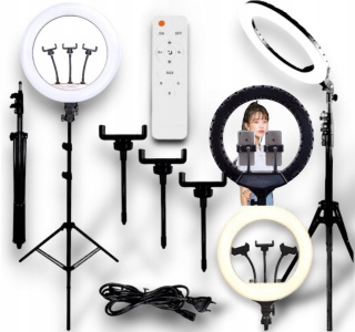 Lampa Pierścieniowa LED 240W 45cm Duża ze Statywem 220cm do Telefonu Makijaż YouTube