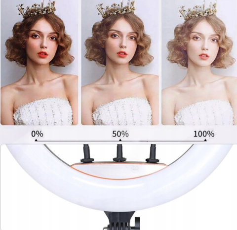 Lampa Pierścieniowa LED 240W 45cm Duża ze Statywem 220cm do Telefonu Makijaż YouTube