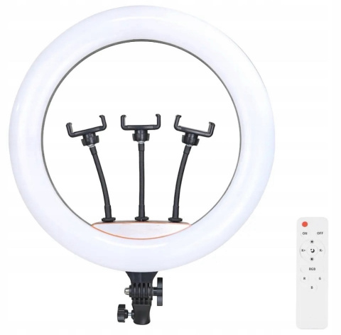 Lampa Pierścieniowa LED 240W 45cm Duża ze Statywem 220cm do Telefonu Makijaż YouTube