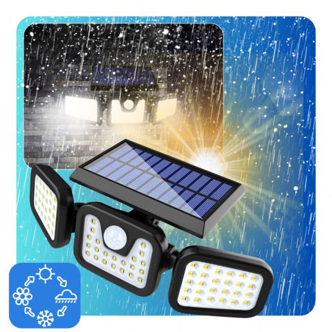 Lampa LED Solarna 3w1 z Czujnikiem Ruchu Zewnętrzna Zmierzchu 74W ASATO® Lampa LED Solarna 3w1 z Czujnikiem Ruchu Zewnętrzna Zmierzchu 74W ASATO®