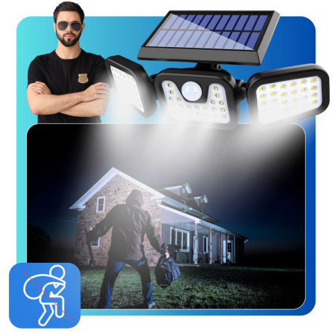 Lampa LED Solarna 3w1 z Czujnikiem Ruchu Zewnętrzna Zmierzchu 74W ASATO® Lampa LED Solarna 3w1 z Czujnikiem Ruchu Zewnętrzna Zmierzchu 74W ASATO®