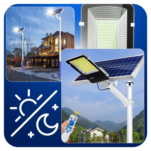 Lampa Uliczna Solarna 2000W DUŻA LATARNIA ze Słupem i Panelem Słonecznym Lampa Uliczna Solarna 2000W DUŻA LATARNIA ze Słupem i Panelem Słonecznym