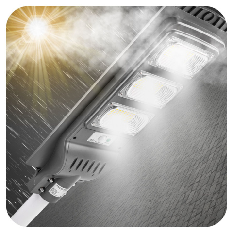 Lampa Uliczna Solarna LED 90W ze Słupkiem Czujnikiem Ruchu Pilot Uchwyt Lampa Uliczna Solarna LED 90W ze Słupkiem Czujnikiem Ruchu Pilot Uchwyt