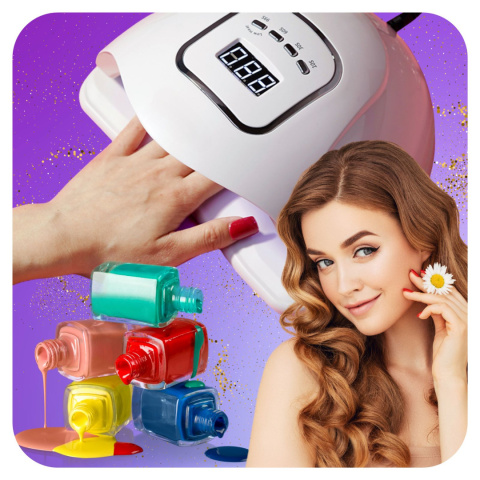 Lampa do Paznokci LED UV do Hybryd Żeli Mocna 120W Hybryd SUN LCD ASATO®