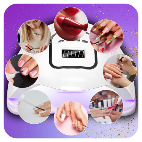 Lampa do Paznokci LED UV do Hybryd Żeli Mocna 120W Hybryd SUN LCD ASATO®