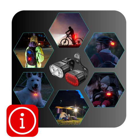 Lampka Rowerowa LED Przód i Tył Mocna z Akumulatorem Na Rower Wodoodporna