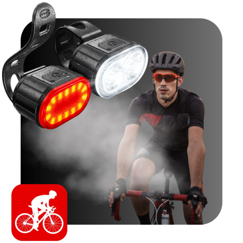 Lampka Rowerowa LED Przód i Tył Mocna z Akumulatorem Na Rower Wodoodporna