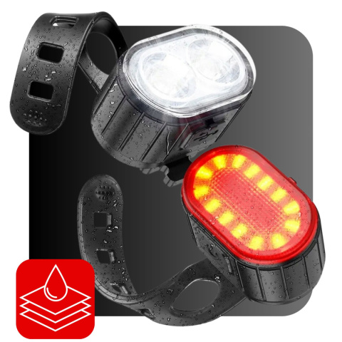 Lampka Rowerowa LED Przód i Tył Mocna z Akumulatorem Na Rower Wodoodporna