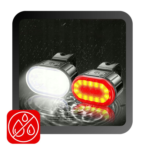 Lampka Rowerowa LED Przód i Tył Mocna z Akumulatorem Na Rower Wodoodporna