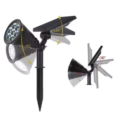Solarna Lampa Ogrodowa RGB 2w1 LED Wbijana w Ziemię Mocowanie na Ścianę z Regulacją 1500 mAh Solarna Lampa Ogrodowa RGB 2w1 LED Wbijana w Ziemię Mocowanie na Ścianę z Regulacją 1500 mAh