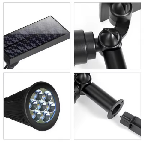 Solarna Lampa Ogrodowa RGB 2w1 LED Wbijana w Ziemię Mocowanie na Ścianę z Regulacją 1500 mAh Solarna Lampa Ogrodowa RGB 2w1 LED Wbijana w Ziemię Mocowanie na Ścianę z Regulacją 1500 mAh