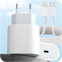 Szybka ładowarka Sieciowa do iPhone + kabel Lightning Typ C 20W