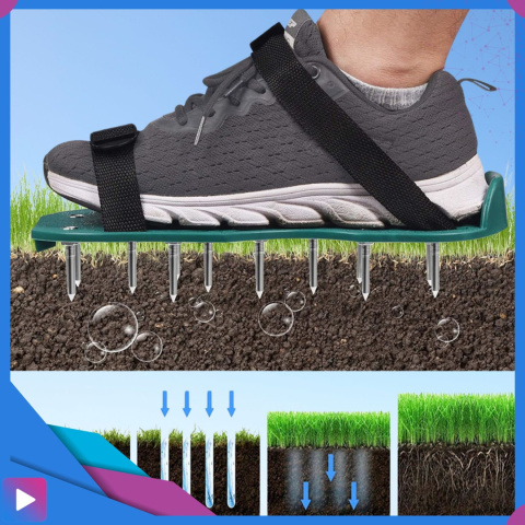 Aerator Ogrodowy Do Trawy Trawnika ASATO® - Metalowe Kolce 3,5cm - 2 Nakładki na Buty - Uniwersalny Aerator Ogrodowy Do Trawy Trawnika ASATO® - Metalowe Kolce 3,5cm - 2 Nakładki na Buty - Uniwersalny