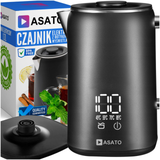 Czajnik Elektryczny 1,7L 1500W z Wyświetlaczem Regulacja 5 Poziomów Fast HOT Premium Czarny