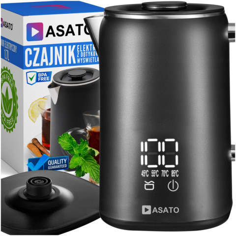 Czajnik Elektryczny 1,7L 1500W z Wyświetlaczem Regulacja 5 Poziomów Fast HOT Premium Czarny Czajnik Elektryczny 1,7L 1500W z Wyświetlaczem Regulacja 5 Poziomów Fast HOT Premium Czarny