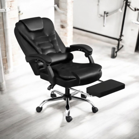 Fotel Biurowy Obrotowy ASATO® - Ergonomiczny z Podnóżkiem - Eko Skóra - Funkcja Leżanki 150° Fotel Biurowy Obrotowy ASATO® - Ergonomiczny z Podnóżkiem - Eko Skóra - Funkcja Leżanki 150°
