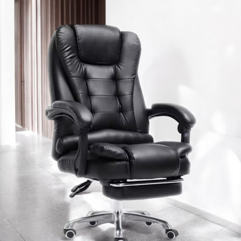 Fotel Biurowy Obrotowy ASATO® - Ergonomiczny z Podnóżkiem - Eko Skóra - Funkcja Leżanki 150° Fotel Biurowy Obrotowy ASATO® - Ergonomiczny z Podnóżkiem - Eko Skóra - Funkcja Leżanki 150°