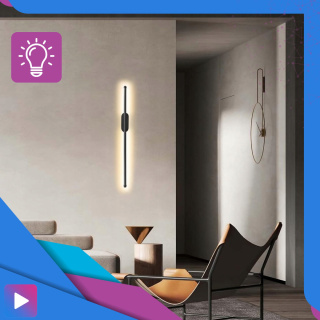 Lampa Ścienna Kinkiet LED Barwa Ciepła 15W 100cm Premium Czarna