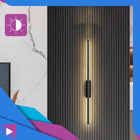 Lampa Ścienna Kinkiet LED Barwa Ciepła 15W 100cm Premium Czarna Lampa Ścienna Kinkiet LED Barwa Ciepła 15W 100cm Premium Czarna