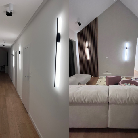 Lampa Ścienna Kinkiet LED Barwa Ciepła 15W 100cm Premium Czarna Lampa Ścienna Kinkiet LED Barwa Ciepła 15W 100cm Premium Czarna