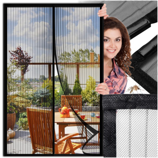 Moskitiera na Drzwi Balkonowe Magnetyczna ASATO® - 100x210cm 18 Magnesów - Bezszwowe Uszczelnienie - Montaż 5 Min