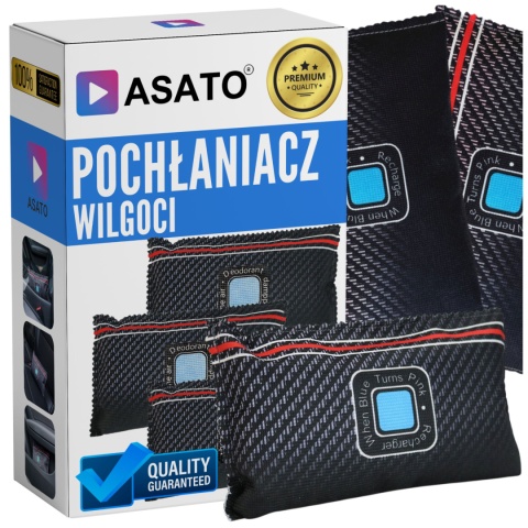 Pochłaniacz Wilgoci do Auta Samochodu Zestaw 3szt. Wydajność do 850 ml wody